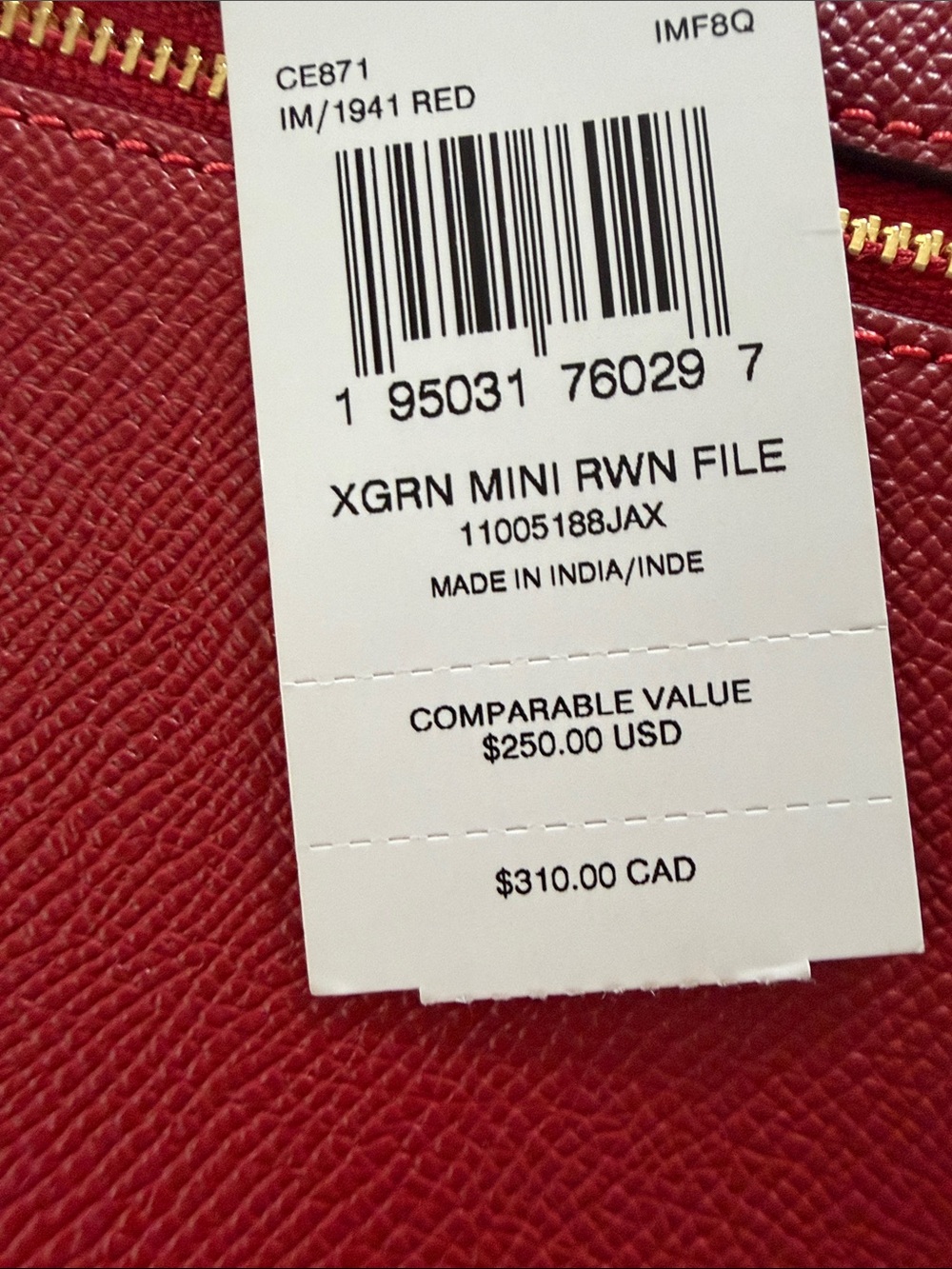 Coach Crimson Red Crossbody Bag with Gold Hardware - Picture 4 of 4
